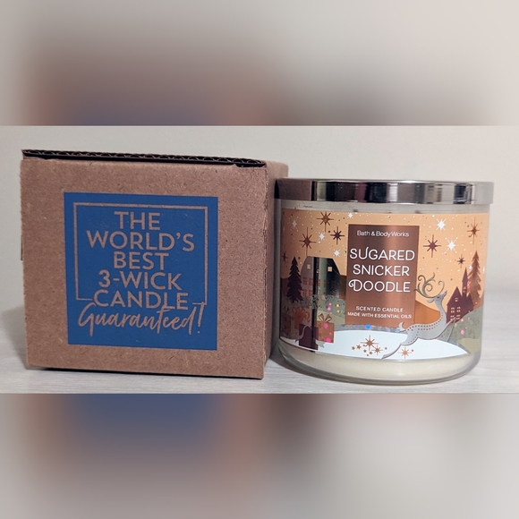 Bath And Body Works Sugared Snickerdoodle 3 Wick Candle New Holiday Bakery - Picture 1 of 5